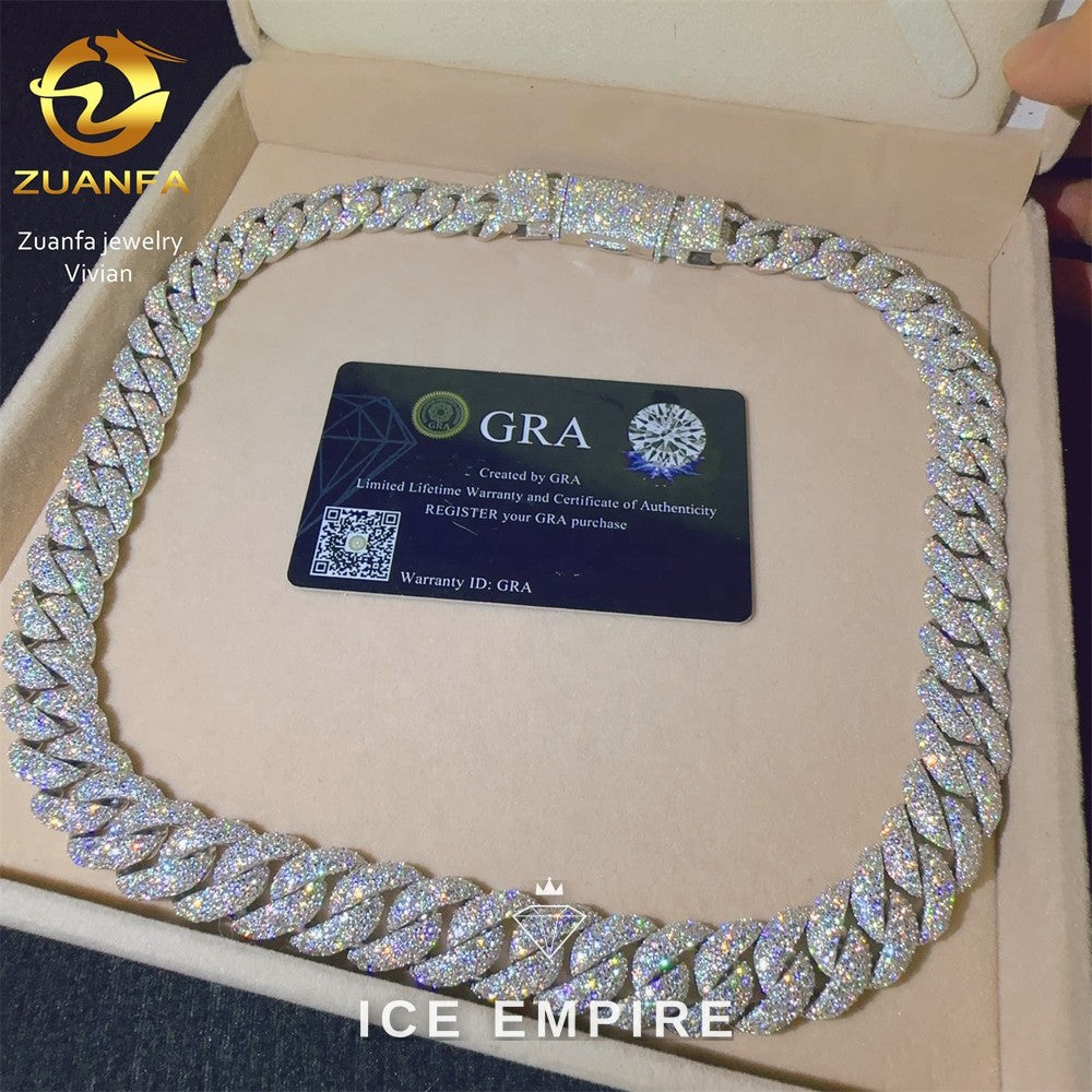 Iced Out Rose Gold Plated Moissanite Cuban Chain