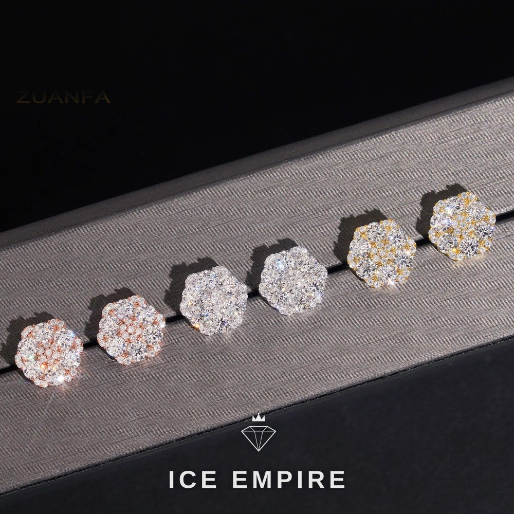 Iced Out 925 Silver Moissanite Earrings