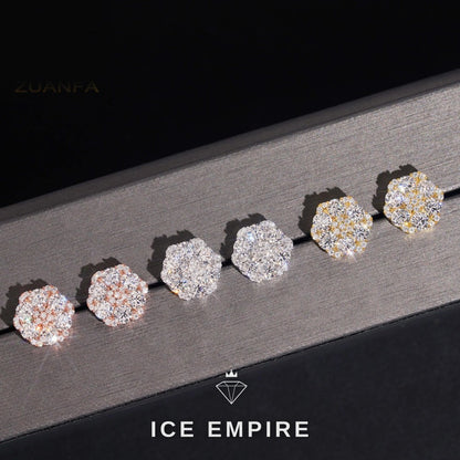 Iced Out 925 Silver Moissanite Earrings