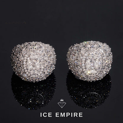 Iced Out Cluster 925 Silver Moissanite Ring
