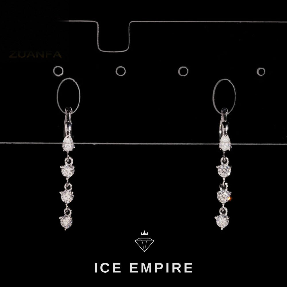 Iced Out 925 Silver Moissanite Hoop Earrings