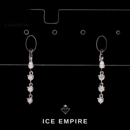 Iced Out 925 Silver Moissanite Hoop Earrings