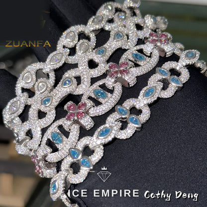 Iced Out 925 Silver Moissanite Cuban Chain