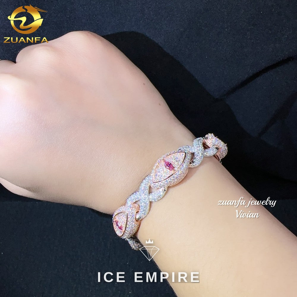 Iced Out 925 Silver Moissanite Cuban Chain