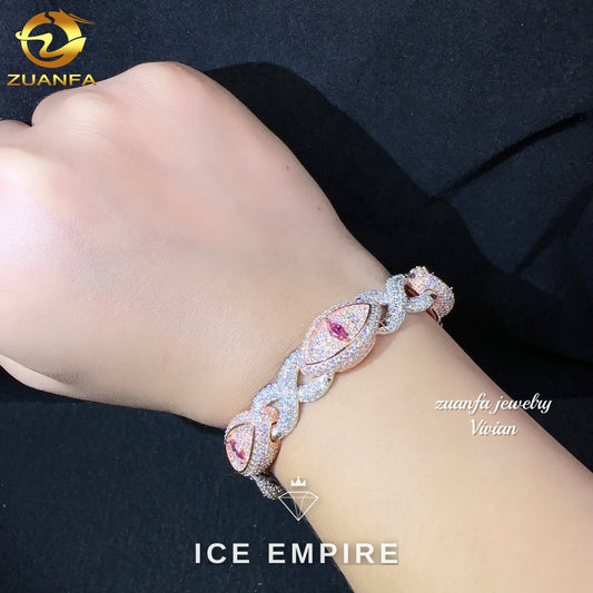 Iced Out 925 Silver Moissanite Cuban Chain