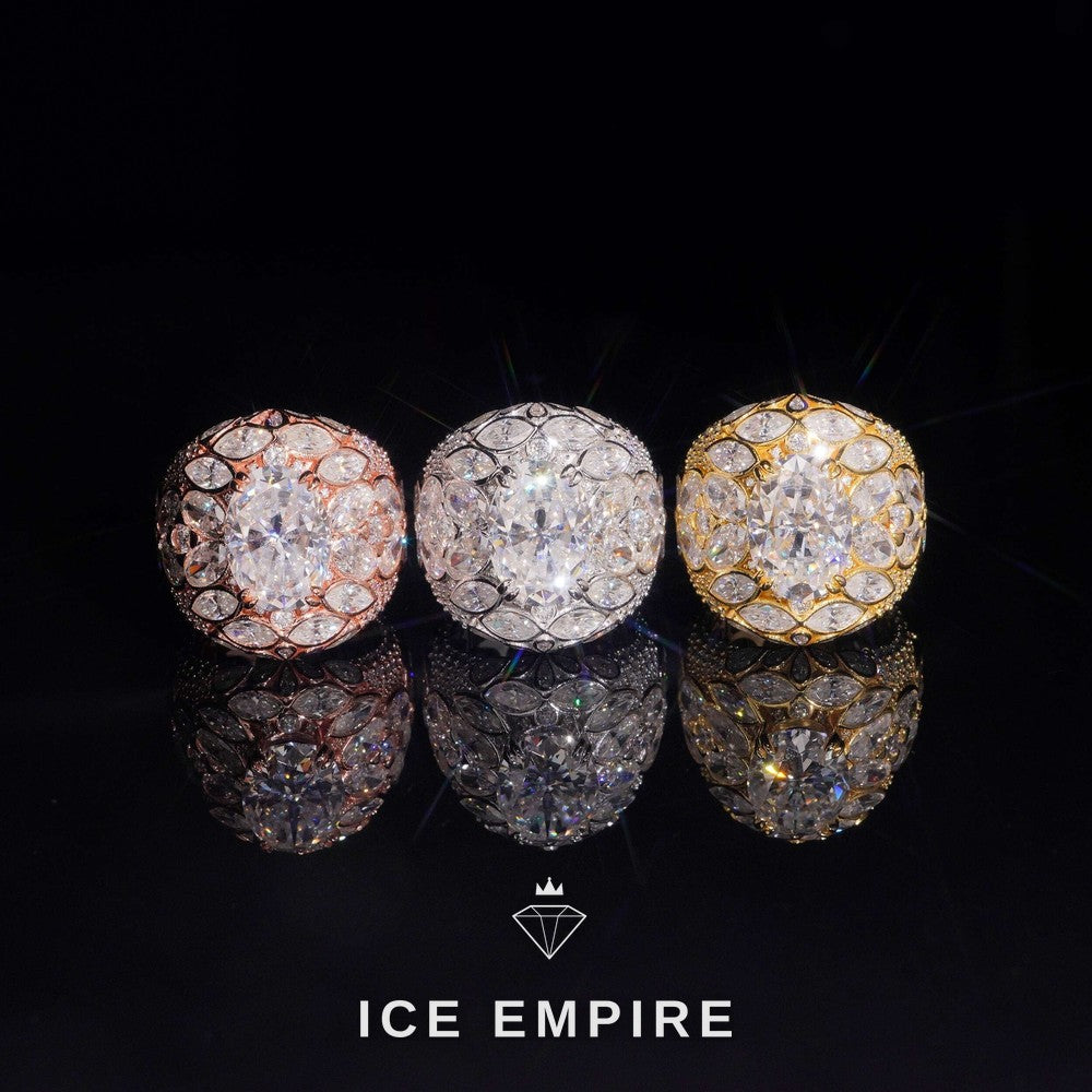 Iced Out 925 Silver Moissanite Ring