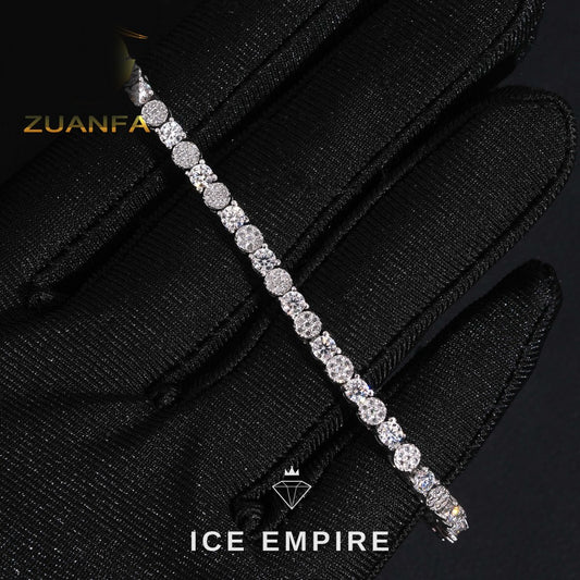 Iced Out 925 Silver Moissanite Tennis Bracelet