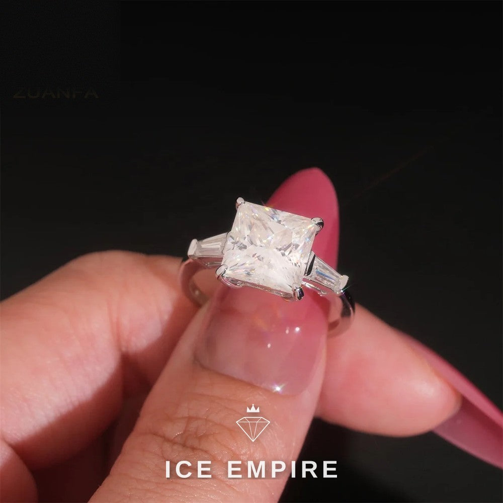 Iced Out 925 Silver Moissanite Wedding Band