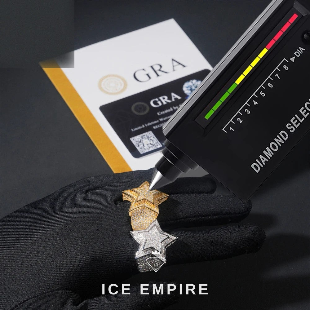 Iced Out 925 Silver Moissanite Ring