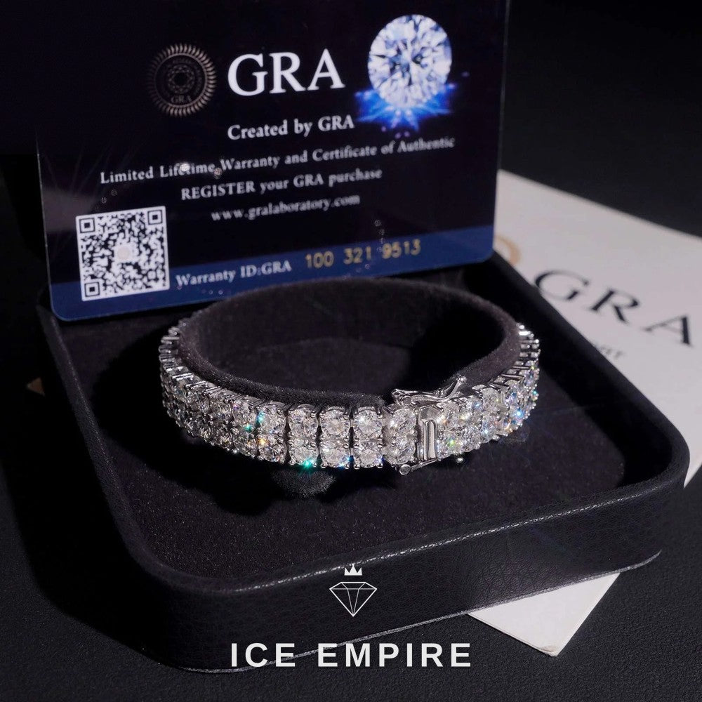 Iced Out 925 Silver Moissanite Tennis Bracelet