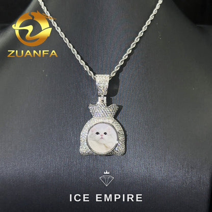 Iced Out Rose Gold Plated Moissanite Pendant