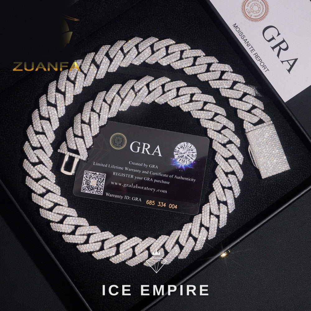 Iced Out Rose Gold Plated Moissanite Cuban Chain