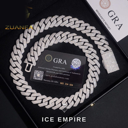 Iced Out Rose Gold Plated Moissanite Cuban Chain