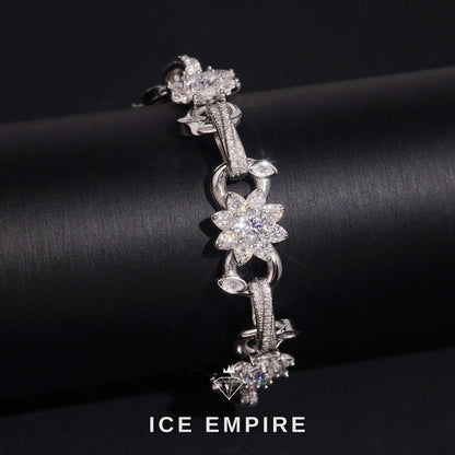Iced Out Baguette Rose Gold Plated Moissanite Cuban Chain