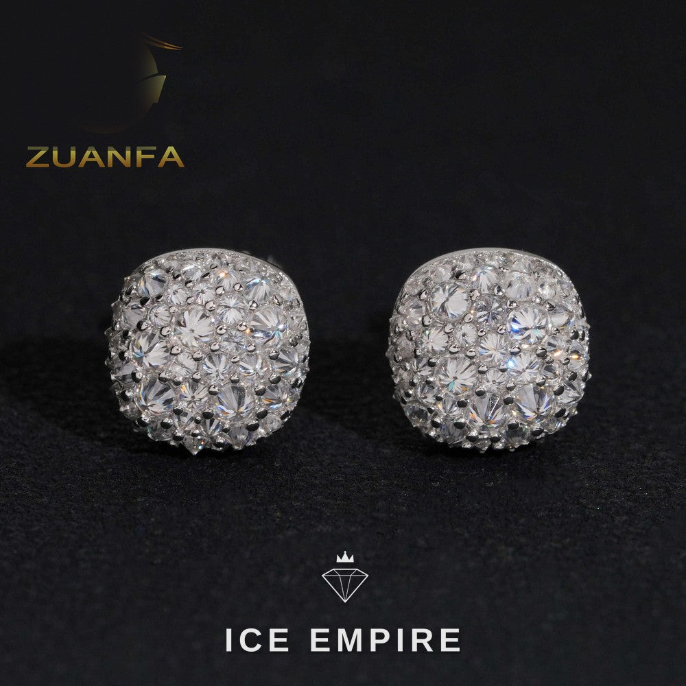 Iced Out 925 Silver Moissanite Stud Earrings
