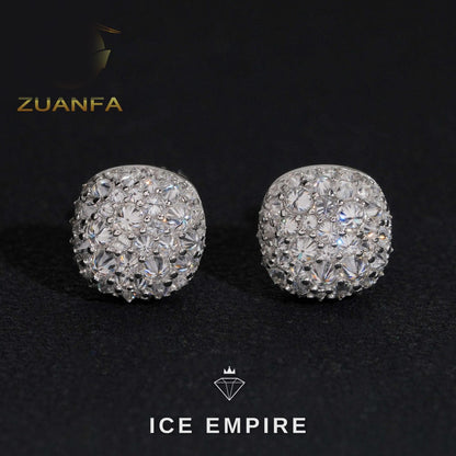Iced Out 925 Silver Moissanite Stud Earrings