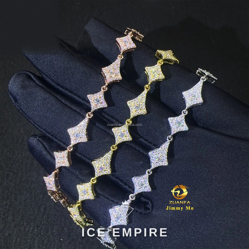 Iced Out 925 Silver Moissanite Tennis Chain