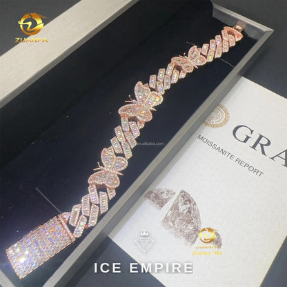 Iced Out Gold Plated Moissanite Cuban Chain