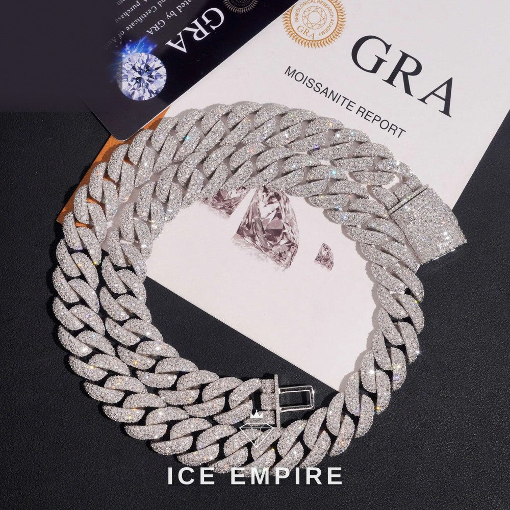 Iced Out Rose Gold Plated Moissanite Cuban Chain