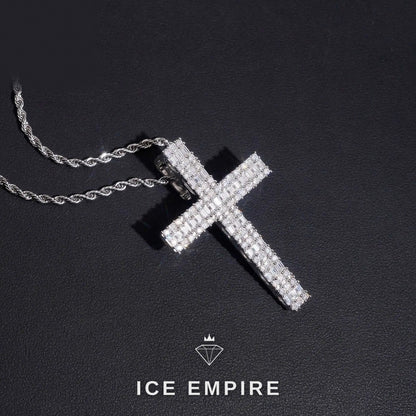 Iced Out Baguette 925 Silver Moissanite Pendant