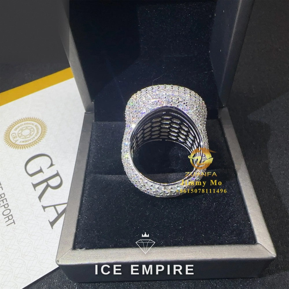 Iced Out 925 Silver Moissanite Ring