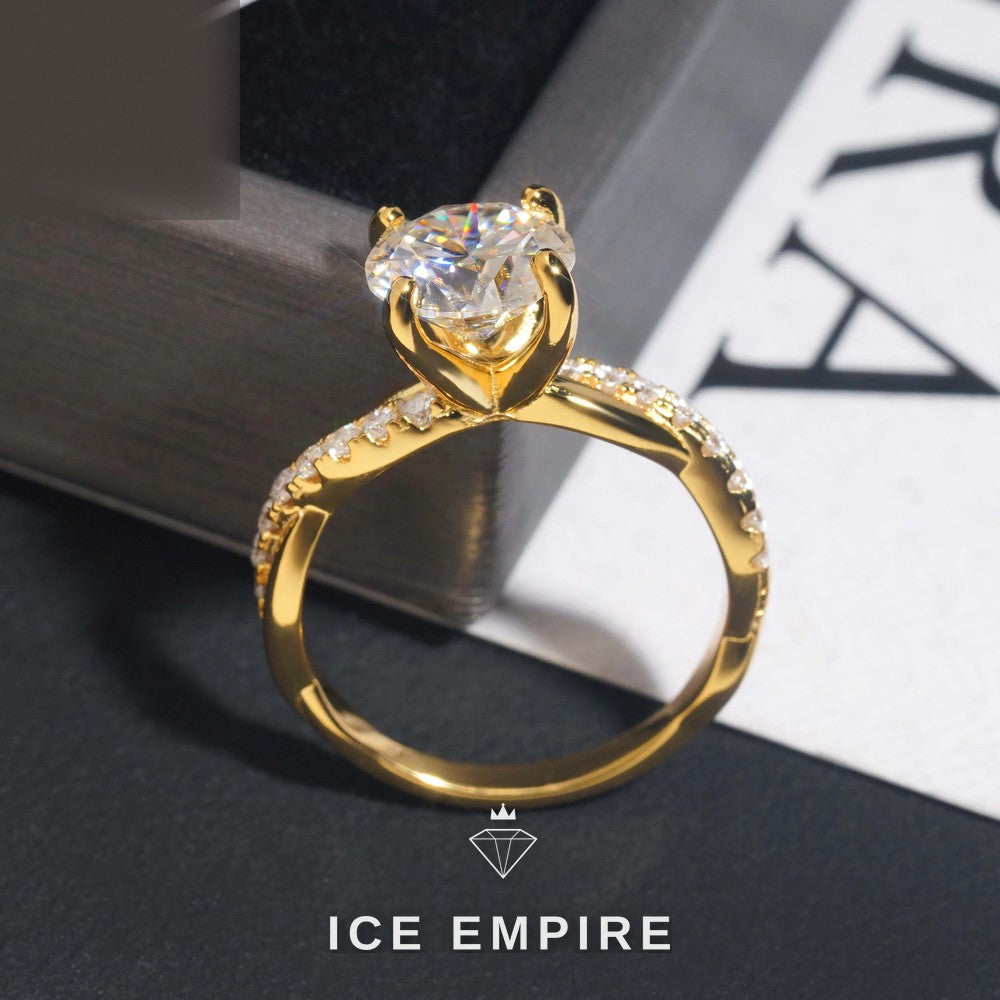 Iced Out 925 Silver Moissanite Wedding Band