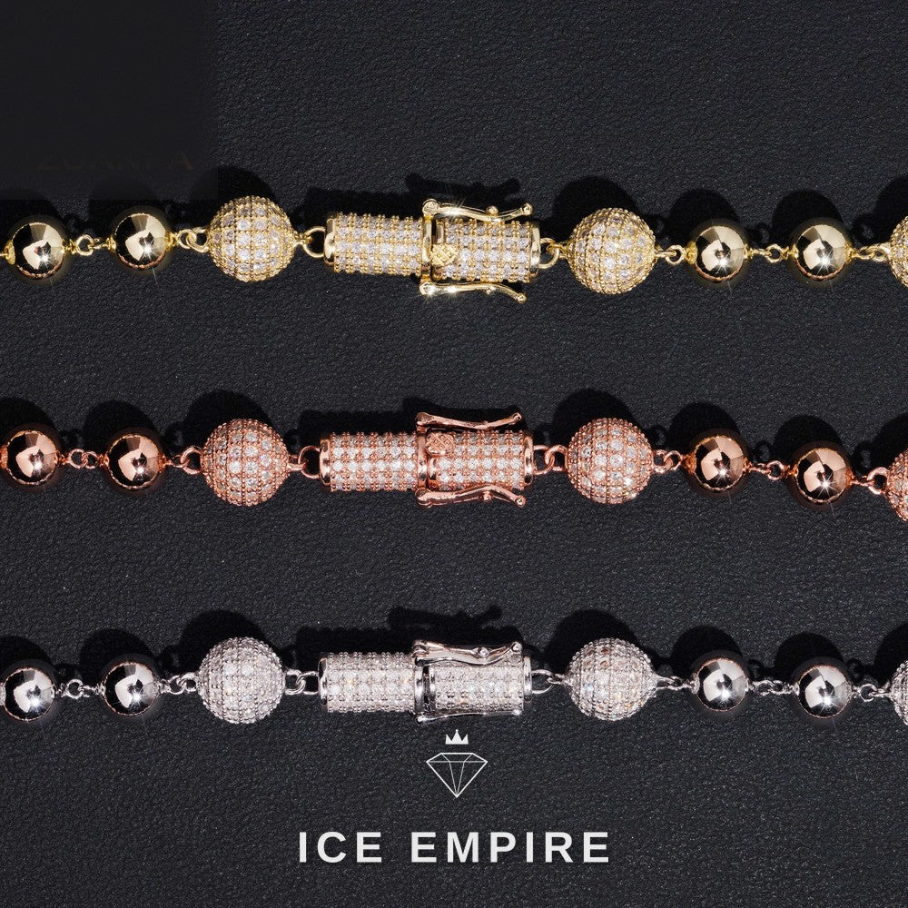 Iced Out Cross Rose Gold Plated Moissanite Cuban Chain