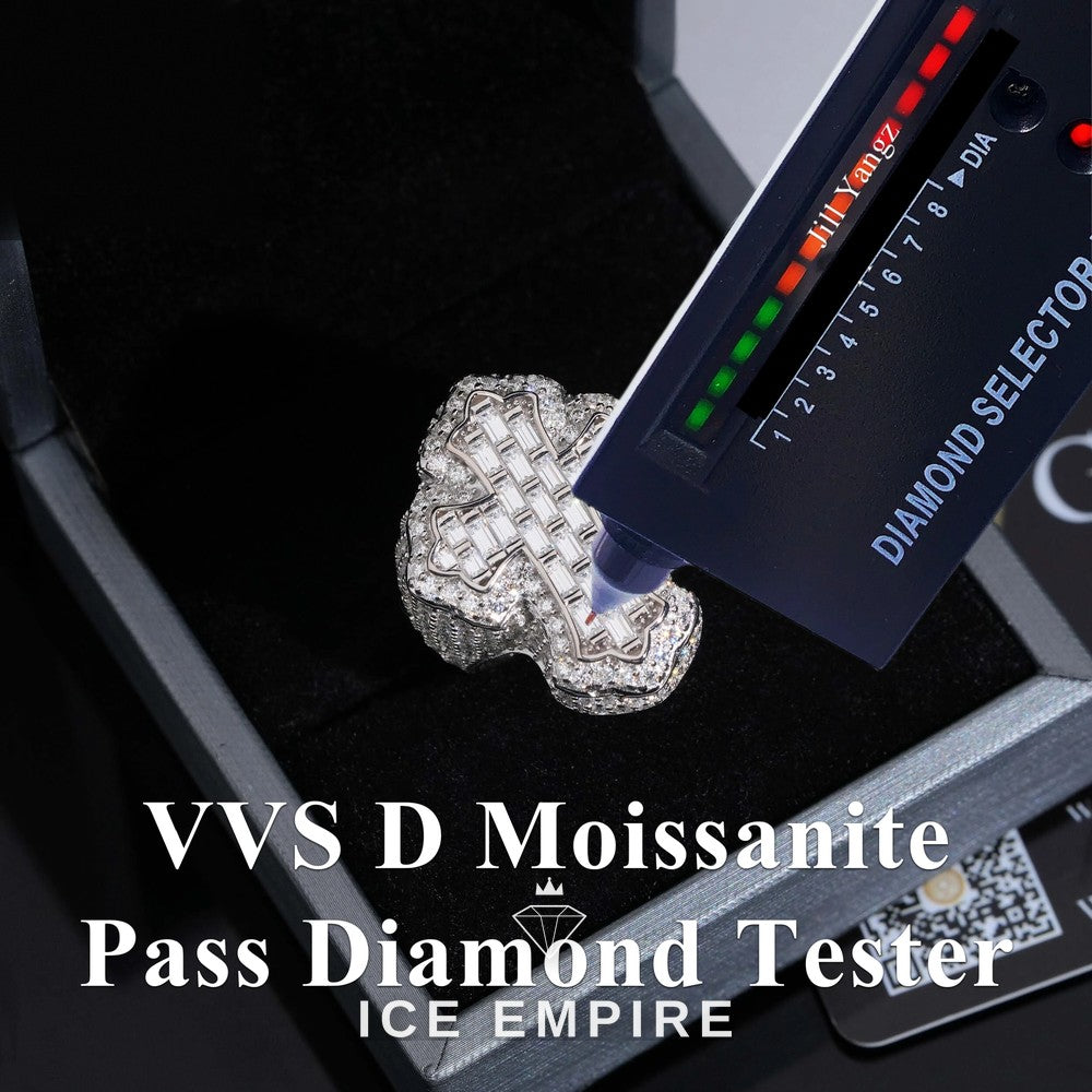 Iced Out Baguette Gold Plated Moissanite Ring