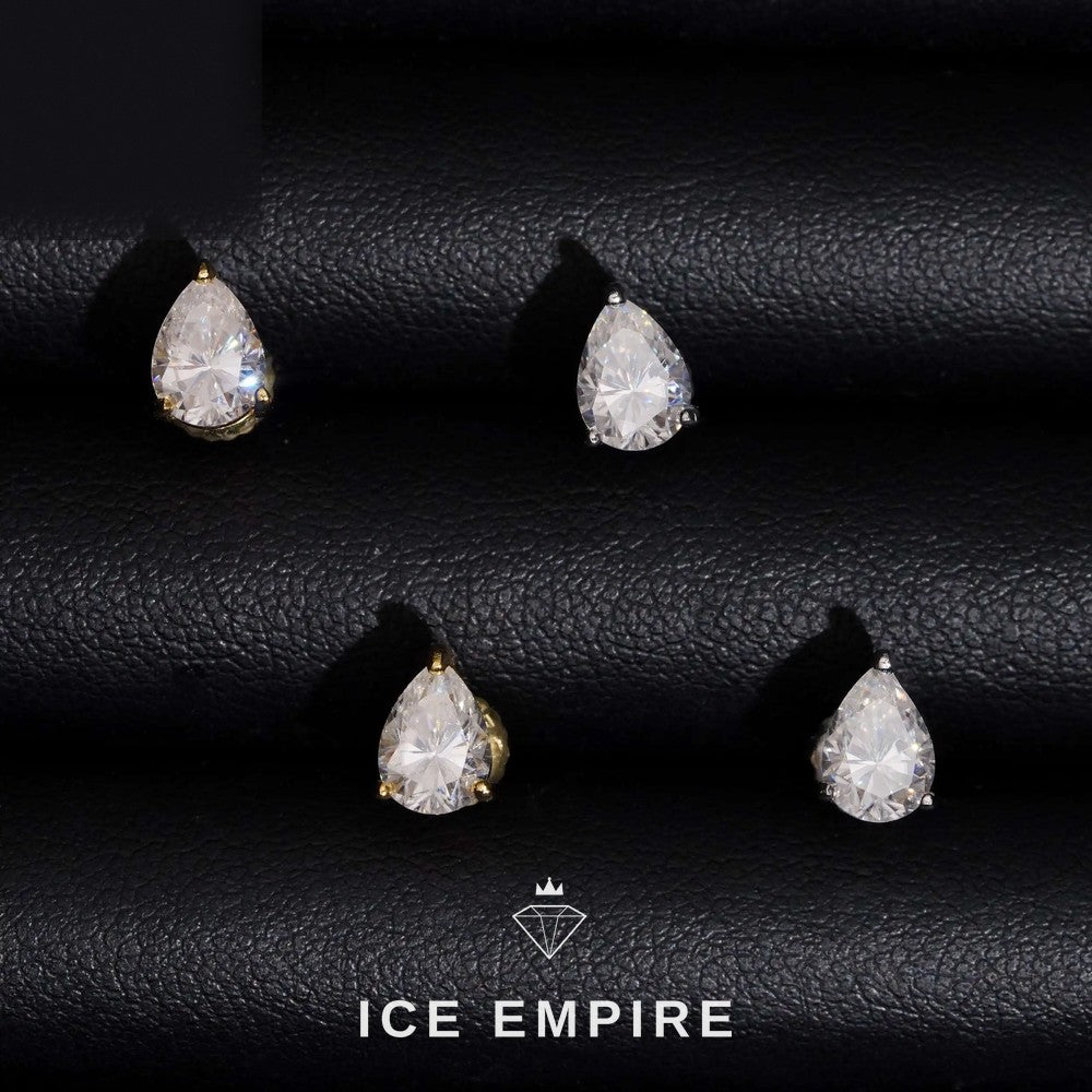 Iced Out 10K Gold Lab Grown Diamond Stud Earrings