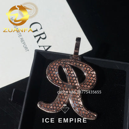Iced Out Rose Gold Plated Moissanite Pendant