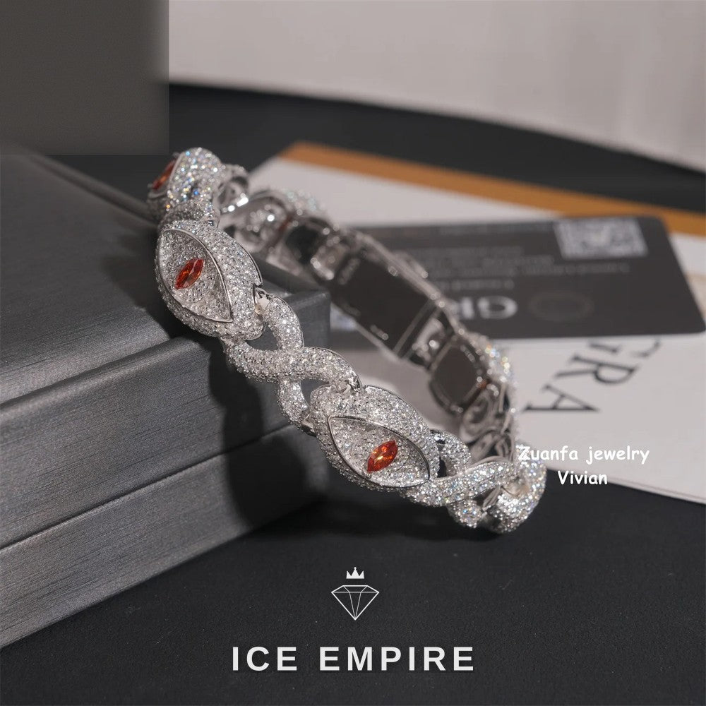 Iced Out 925 Silver Moissanite Cuban Chain