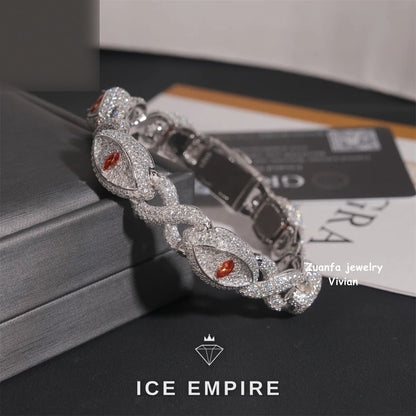 Iced Out 925 Silver Moissanite Cuban Chain