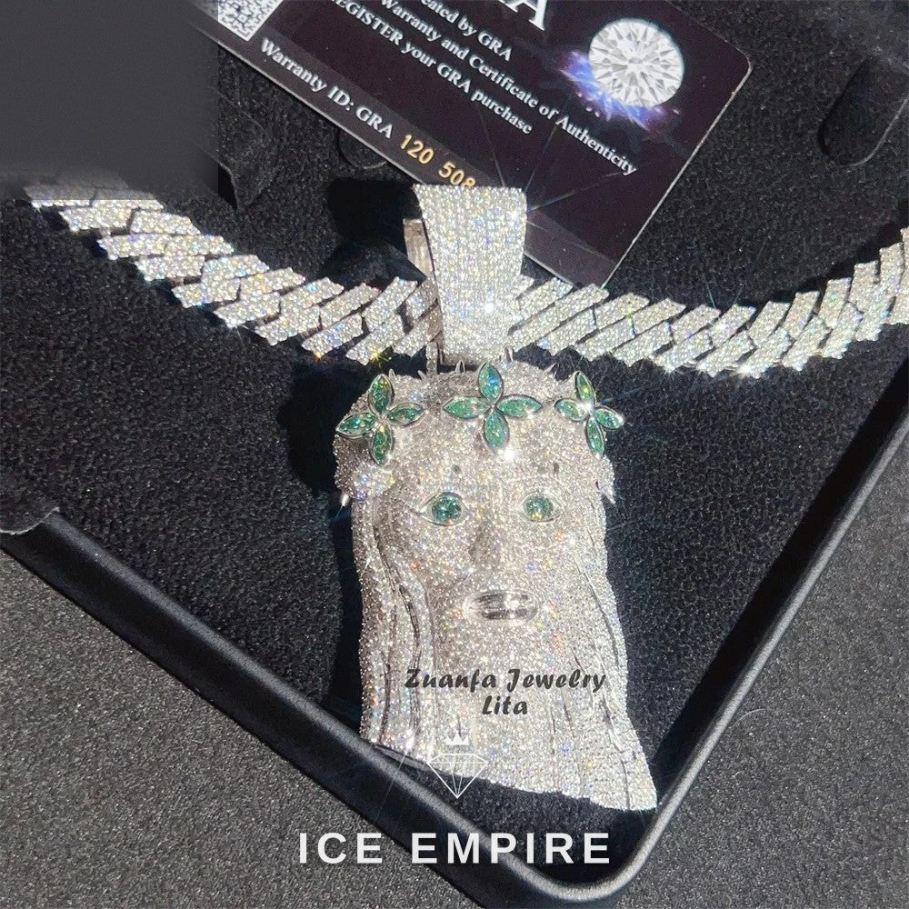 Iced Out 925 Silver Moissanite Pendant
