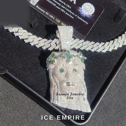 Iced Out 925 Silver Moissanite Pendant