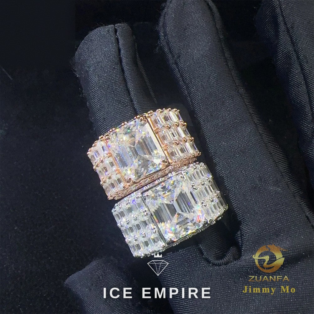 Iced Out Rose Gold Plated Moissanite Ring