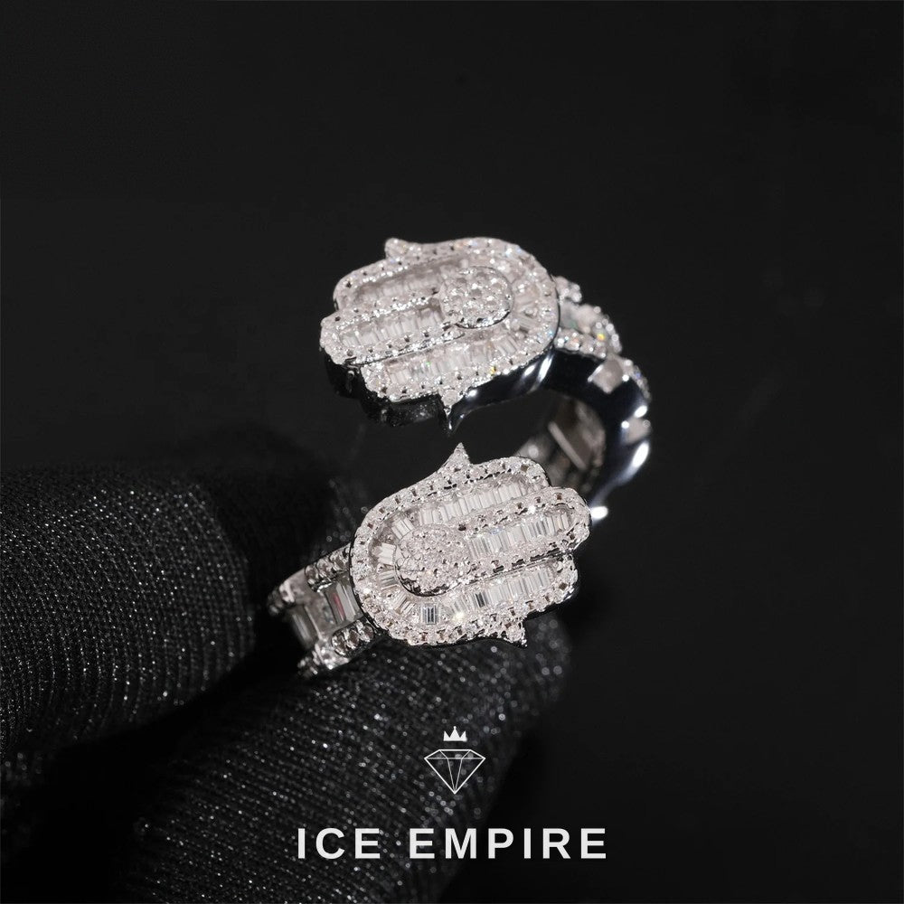 Iced Out 925 Silver Moissanite Ring