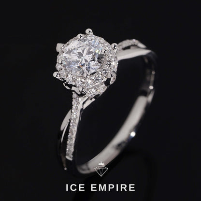 Iced Out 18K Gold Lab Grown Diamond Engagement Ring