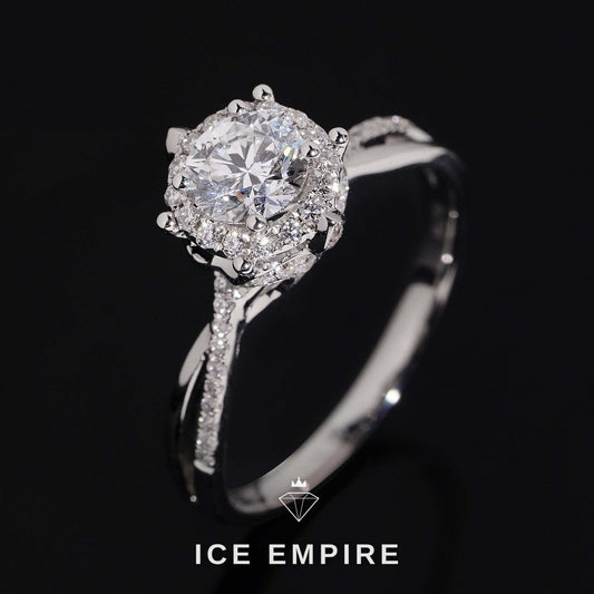 Iced Out 18K Gold Lab Grown Diamond Engagement Ring