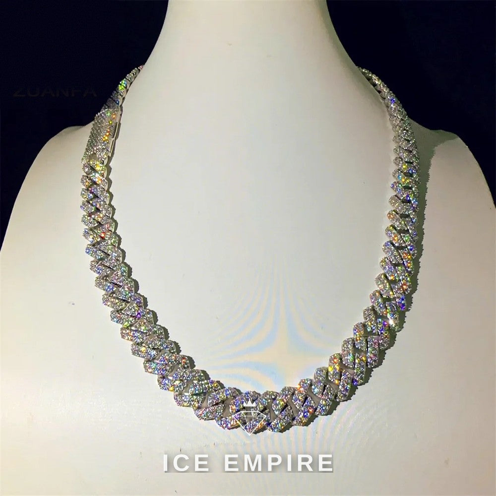 Iced Out Rose Gold Plated Moissanite Cuban Chain