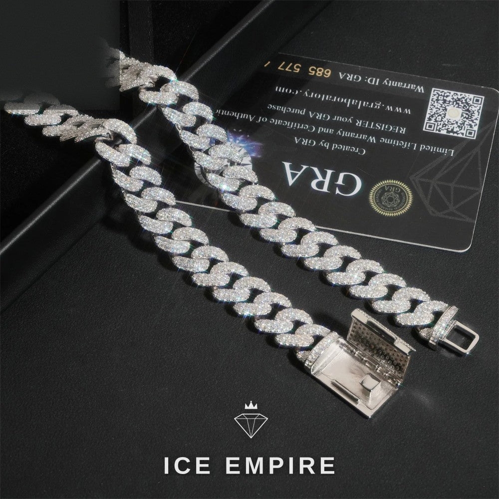 Iced Out Rose Gold Plated Moissanite Cuban Chain