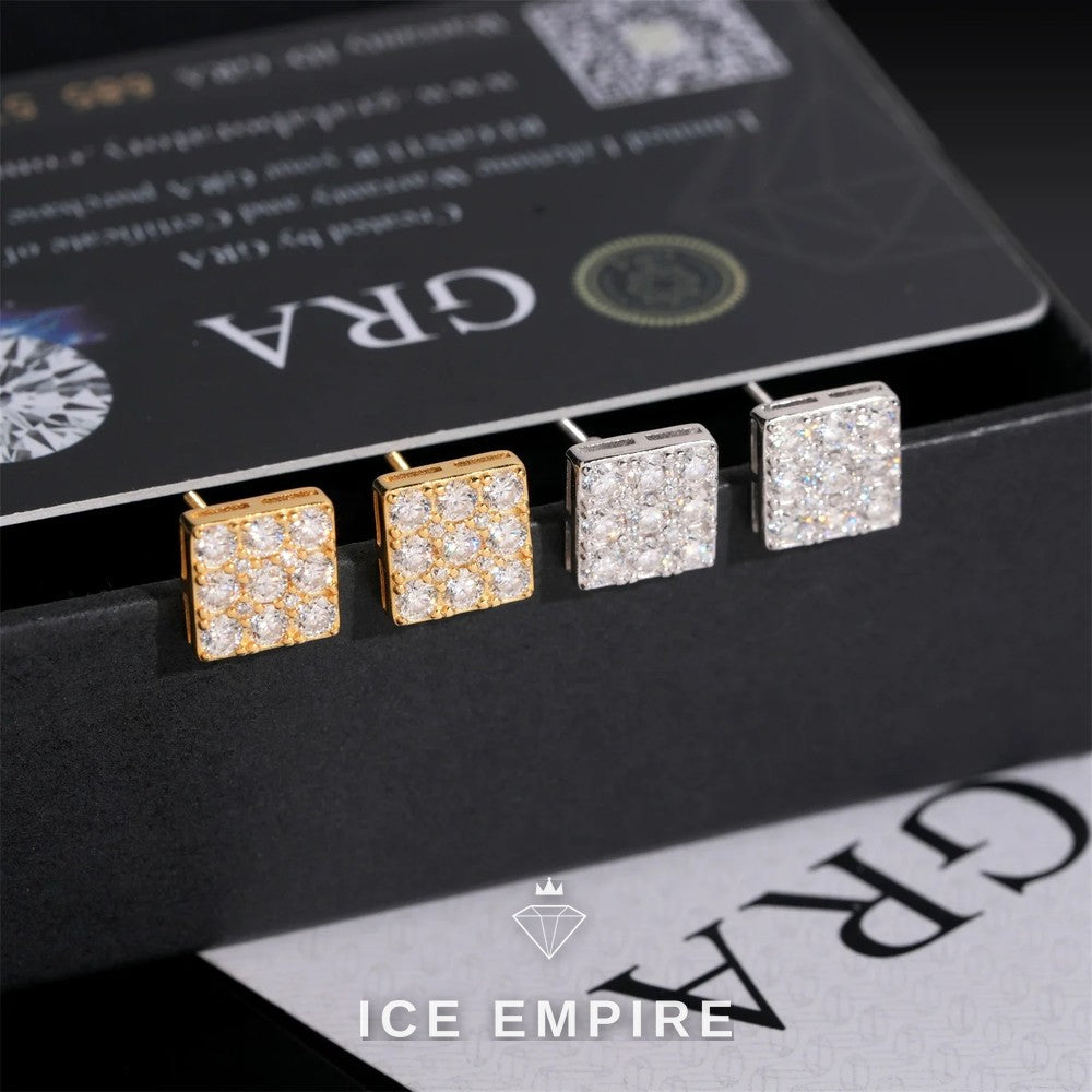 Iced Out Rose Gold Plated Moissanite Earrings