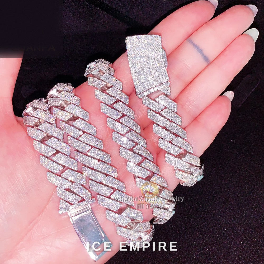 Iced Out Rose Gold Plated Moissanite Cuban Chain