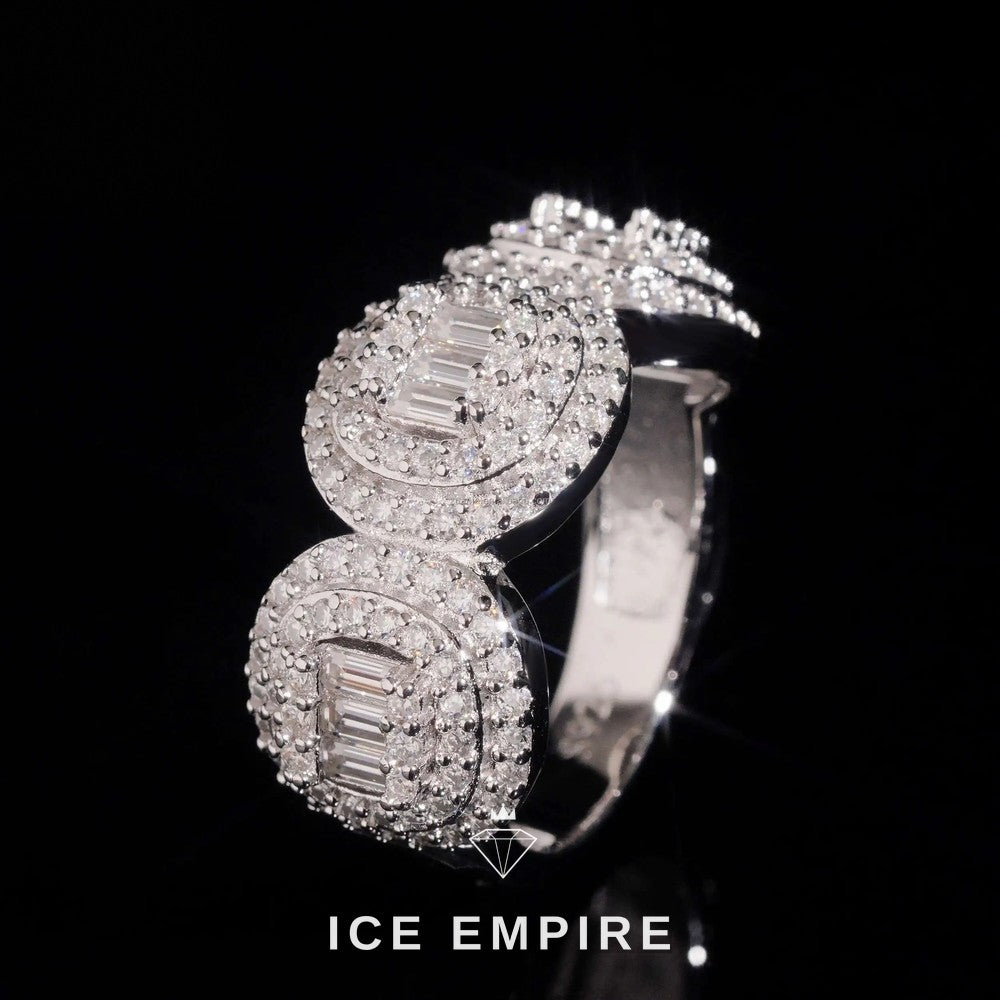 Iced Out Baguette 925 Silver Moissanite Ring