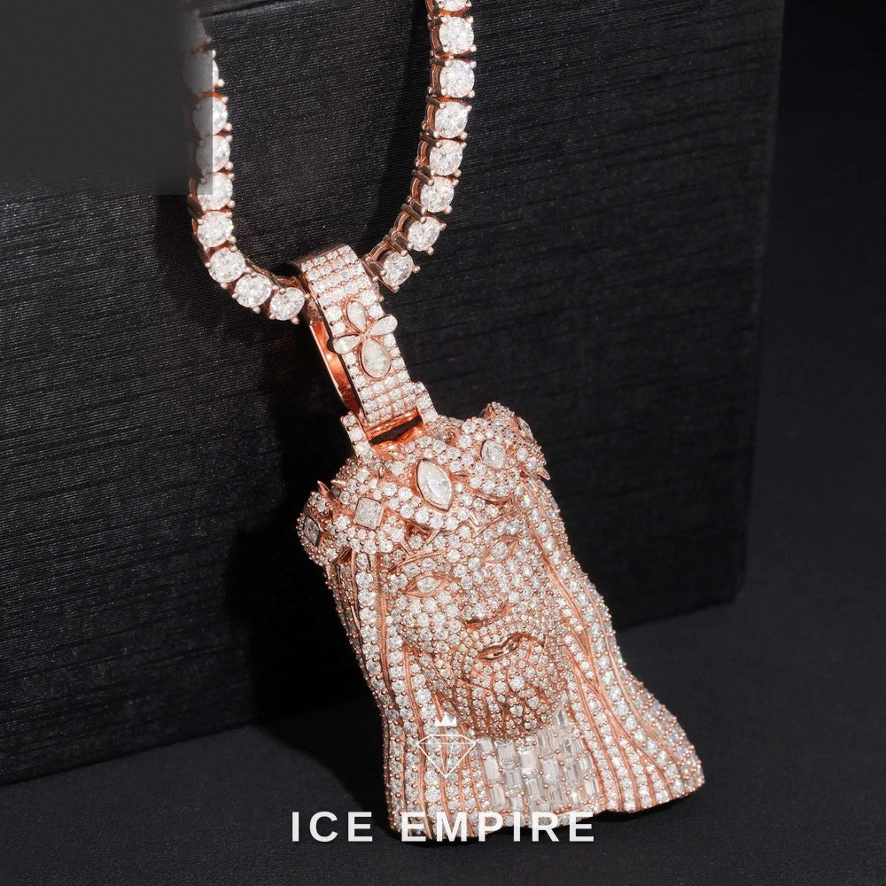 Iced Out Rose Gold Plated Moissanite Cuban Chain