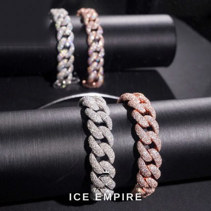 Iced Out 925 Silver Moissanite Cuban Chain