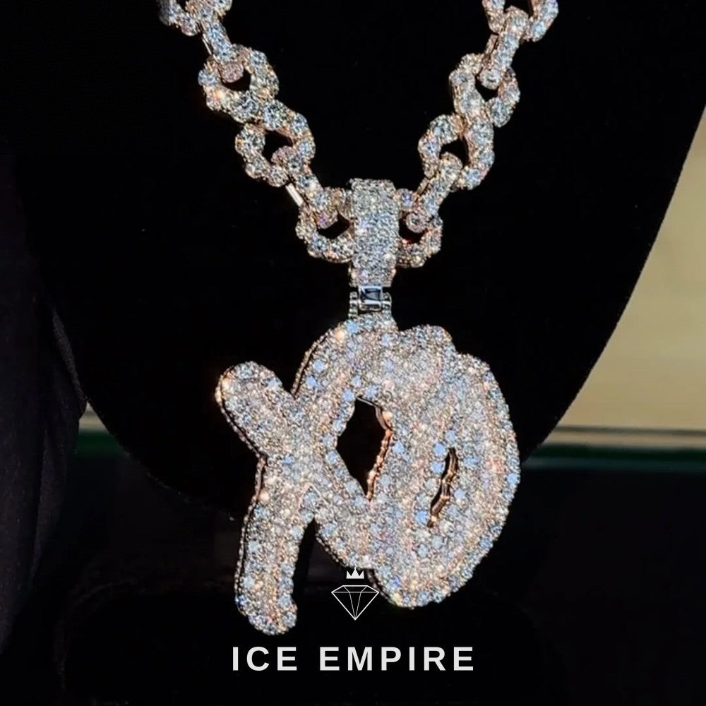 Iced Out Rose Gold Plated Moissanite Pendant