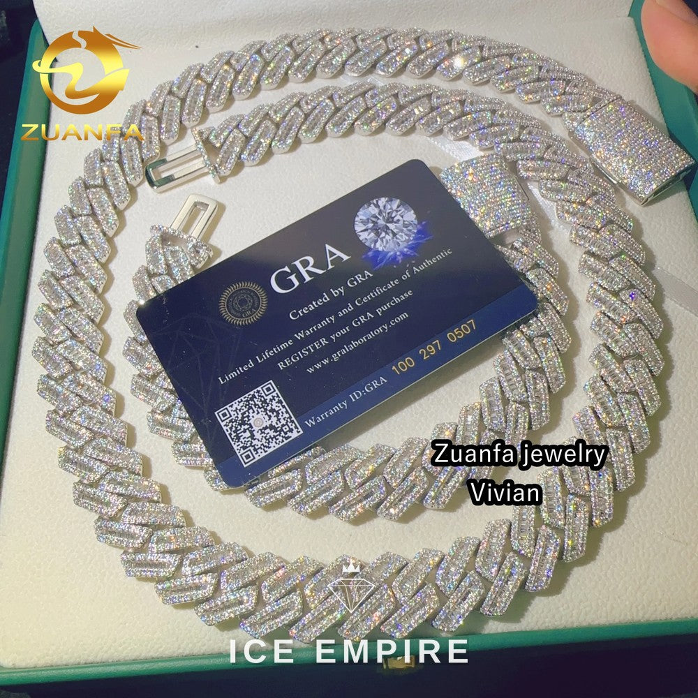 Iced Out Rose Gold Plated Moissanite Cuban Chain