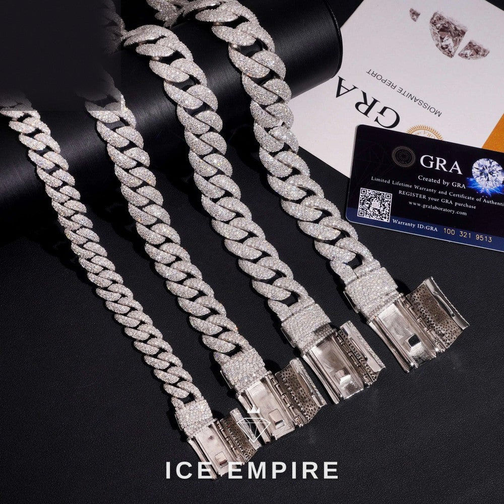 Iced Out Rose Gold Plated Moissanite Cuban Chain