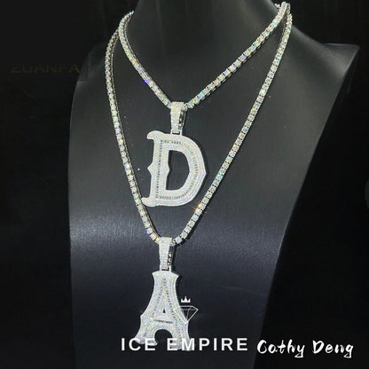 Iced Out Baguette Rose Gold Plated Moissanite Pendant