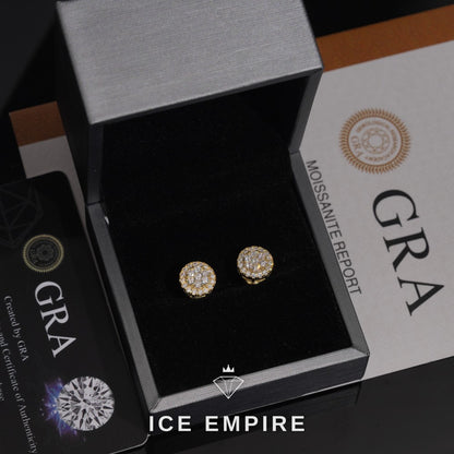 Iced Out Rose Gold Plated Moissanite Earrings